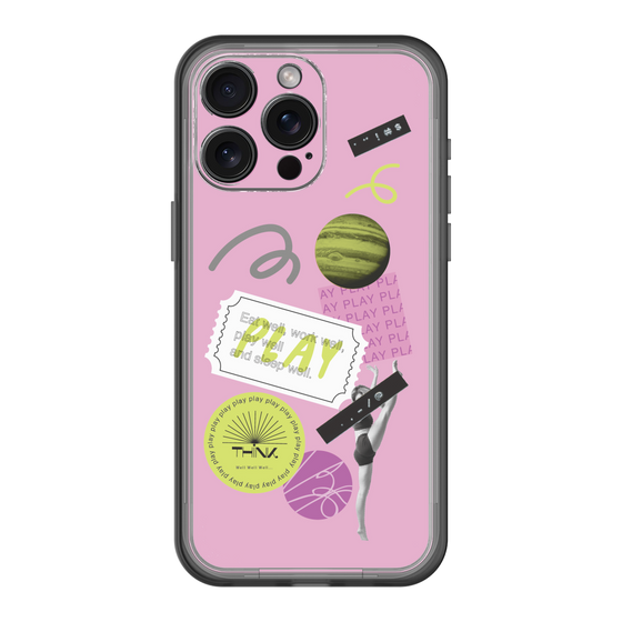 スリムプロテクションプレミアムケース［ Playful sticker - Dusty Pink ］