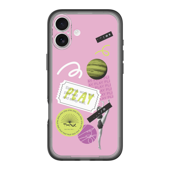 スリムプロテクションプレミアムケース［ Playful sticker - Dusty Pink ］