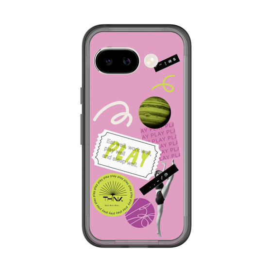 スリムプロテクションプレミアムケース［ Playful sticker - Dusty Pink ］