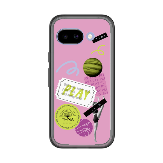 スリムプロテクションプレミアムケース［ Playful sticker - Dusty Pink ］
