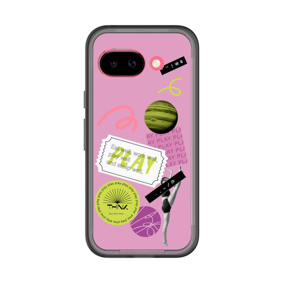 スリムプロテクションプレミアムケース［ Playful sticker - Dusty Pink ］