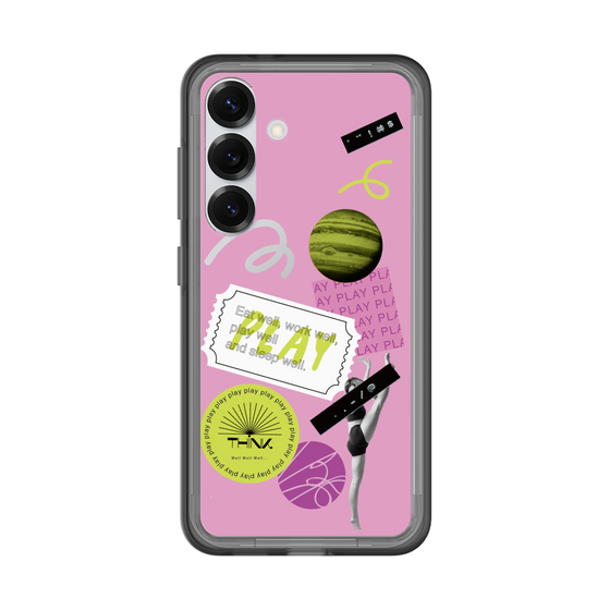 スリムプロテクションプレミアムケース［ Playful sticker - Dusty Pink ］