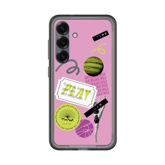 スリムプロテクションプレミアムケース［ Playful sticker - Dusty Pink ］