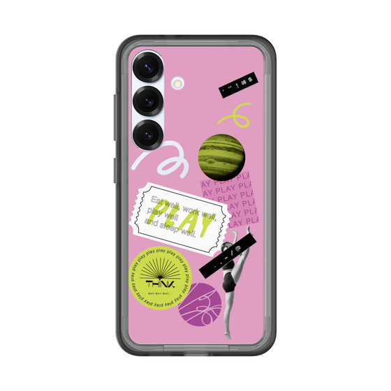 スリムプロテクションプレミアムケース［ Playful sticker - Dusty Pink ］