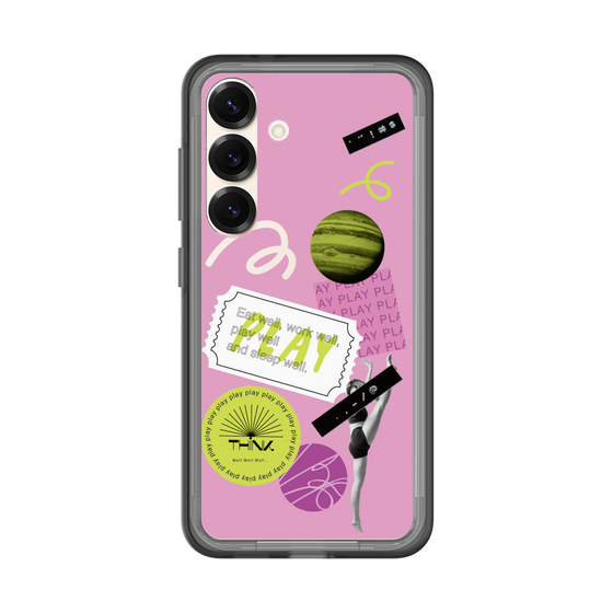 スリムプロテクションプレミアムケース［ Playful sticker - Dusty Pink ］