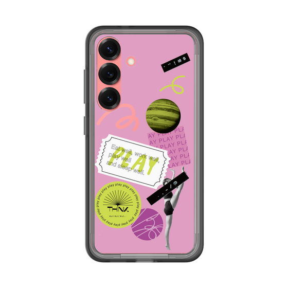 スリムプロテクションプレミアムケース［ Playful sticker - Dusty Pink ］