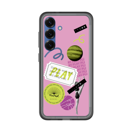 スリムプロテクションプレミアムケース［ Playful sticker - Dusty Pink ］