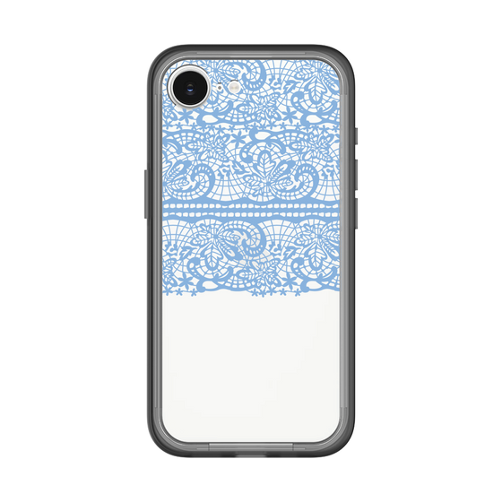 スリムプロテクションプレミアムケース［ LANVIN en Bleu - Lace - Blue ］