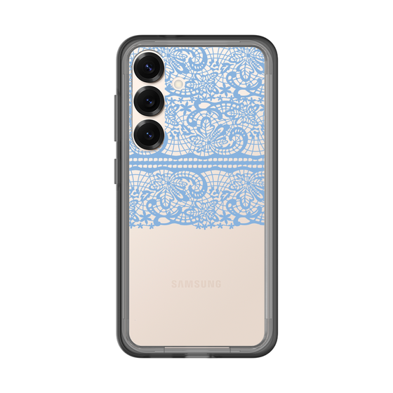 スリムプロテクションプレミアムケース［ LANVIN en Bleu - Lace - Blue ］
