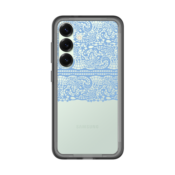 スリムプロテクションプレミアムケース［ LANVIN en Bleu - Lace - Blue ］