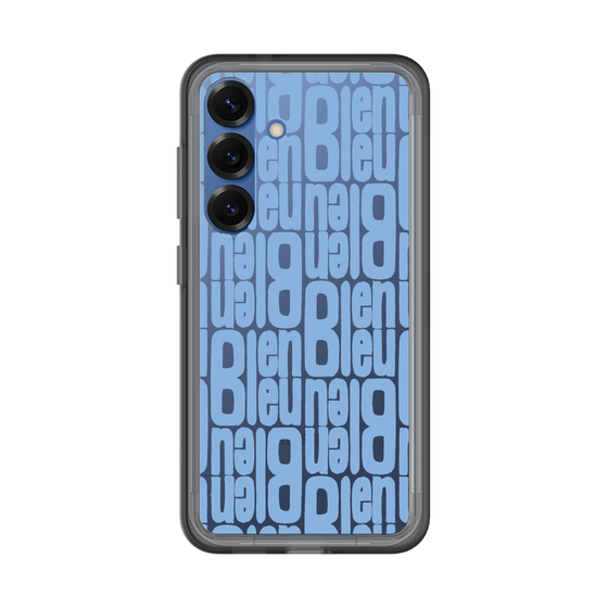 スリムプロテクションプレミアムケース［ LANVIN en Bleu - Logo Pattern - Blue ］