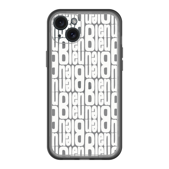 スリムプロテクションプレミアムケース［ LANVIN en Bleu - Logo Pattern - White ］