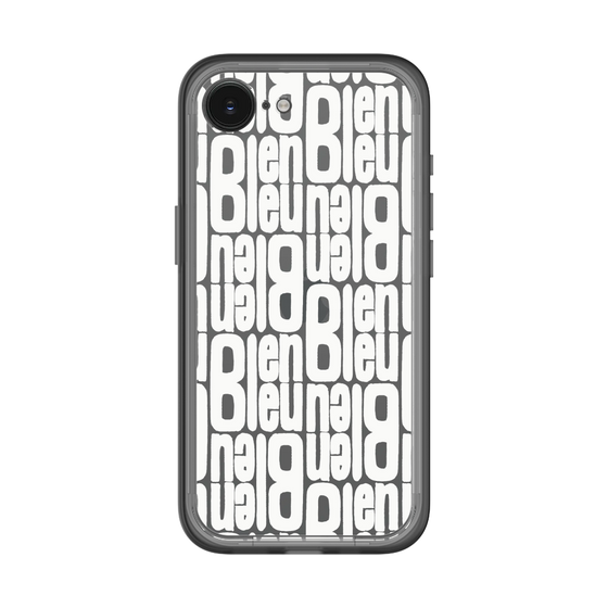 スリムプロテクションプレミアムケース［ LANVIN en Bleu - Logo Pattern - White ］
