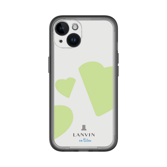 スリムプロテクションプレミアムケース［ LANVIN en Bleu Hearts Green - ランバン ハート グリーン ］