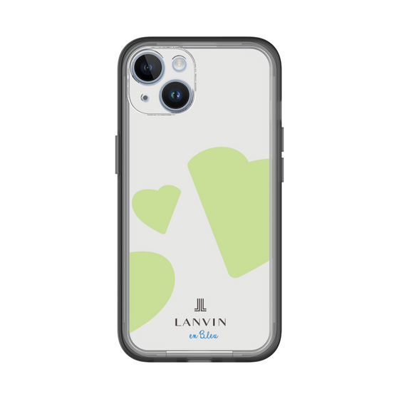 スリムプロテクションプレミアムケース［ LANVIN en Bleu Hearts Green - ランバン ハート グリーン ］