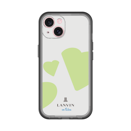 スリムプロテクションプレミアムケース［ LANVIN en Bleu Hearts Green - ランバン ハート グリーン ］
