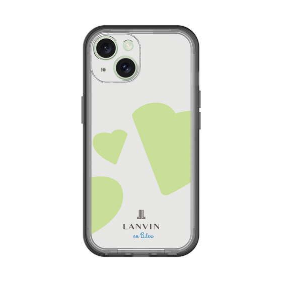 スリムプロテクションプレミアムケース［ LANVIN en Bleu Hearts Green - ランバン ハート グリーン ］