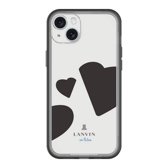 スリムプロテクションプレミアムケース［ LANVIN en Bleu Hearts Black - ランバン ハート ブラック ］