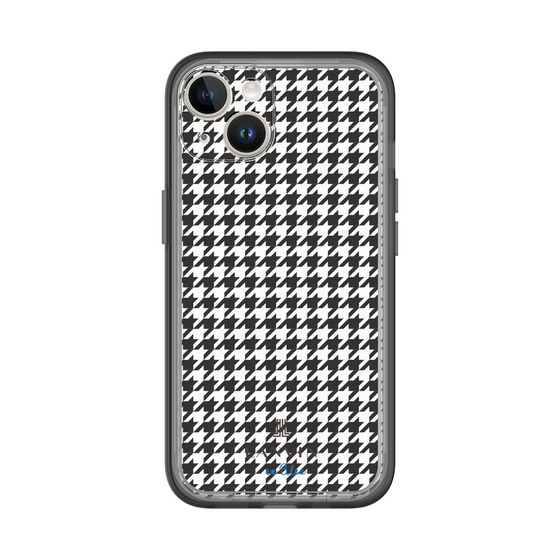 スリムプロテクションプレミアムケース［ Houndstooth Pattern Black with LANVIN en Bleu logo- ランバン 千鳥格子柄 ブラック ］