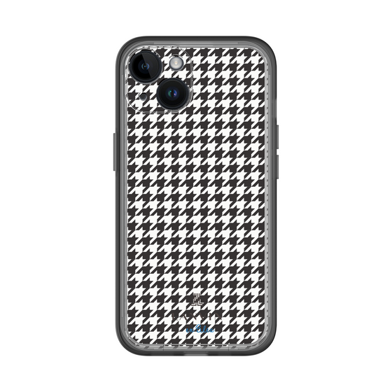 スリムプロテクションプレミアムケース［ Houndstooth Pattern Black with LANVIN en Bleu logo- ランバン 千鳥格子柄 ブラック ］