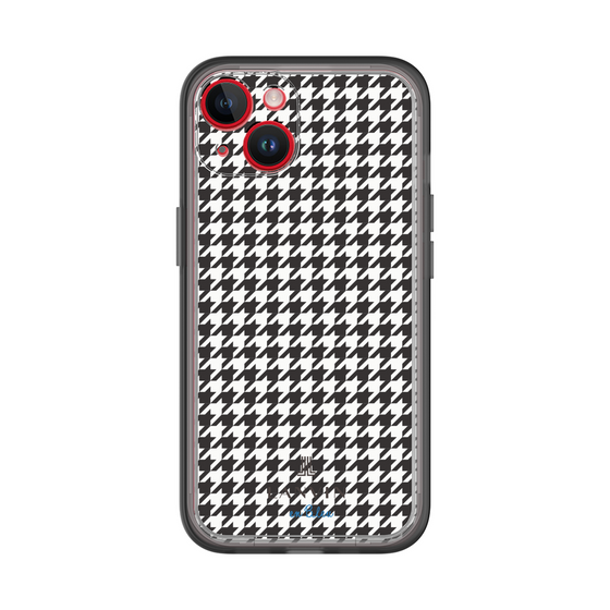 スリムプロテクションプレミアムケース［ Houndstooth Pattern Black with LANVIN en Bleu logo- ランバン 千鳥格子柄 ブラック ］