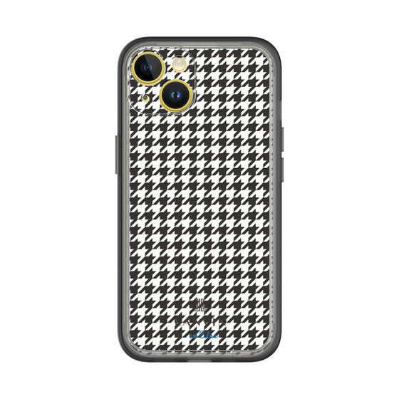 スリムプロテクションプレミアムケース［ Houndstooth Pattern Black with LANVIN en Bleu logo- ランバン 千鳥格子柄 ブラック ］