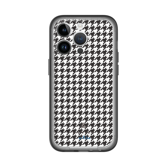 スリムプロテクションプレミアムケース［ Houndstooth Pattern Black with LANVIN en Bleu logo- ランバン 千鳥格子柄 ブラック ］