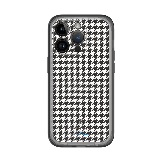 スリムプロテクションプレミアムケース［ Houndstooth Pattern Black with LANVIN en Bleu logo- ランバン 千鳥格子柄 ブラック ］