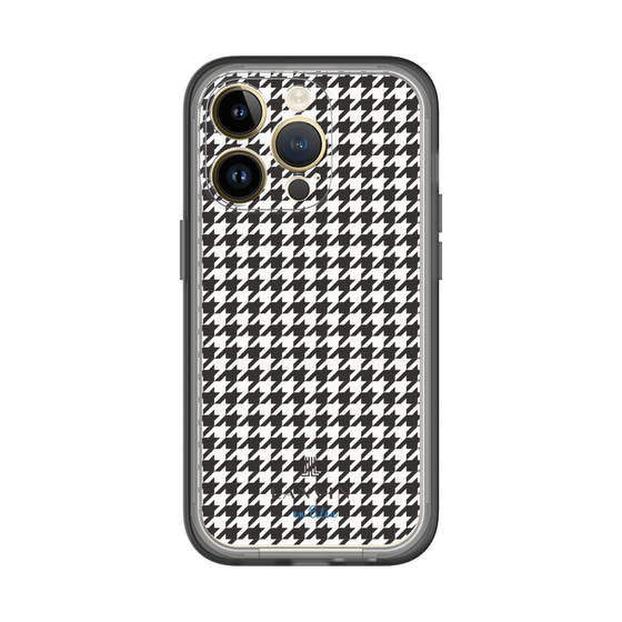 スリムプロテクションプレミアムケース［ Houndstooth Pattern Black with LANVIN en Bleu logo- ランバン 千鳥格子柄 ブラック ］
