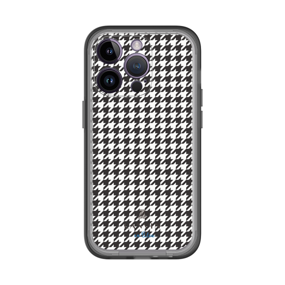 スリムプロテクションプレミアムケース［ Houndstooth Pattern Black with LANVIN en Bleu logo- ランバン 千鳥格子柄 ブラック ］