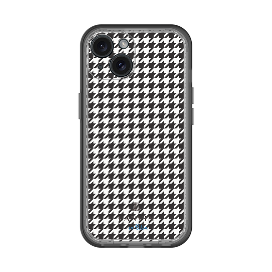 スリムプロテクションプレミアムケース［ Houndstooth Pattern Black with LANVIN en Bleu logo- ランバン 千鳥格子柄 ブラック ］