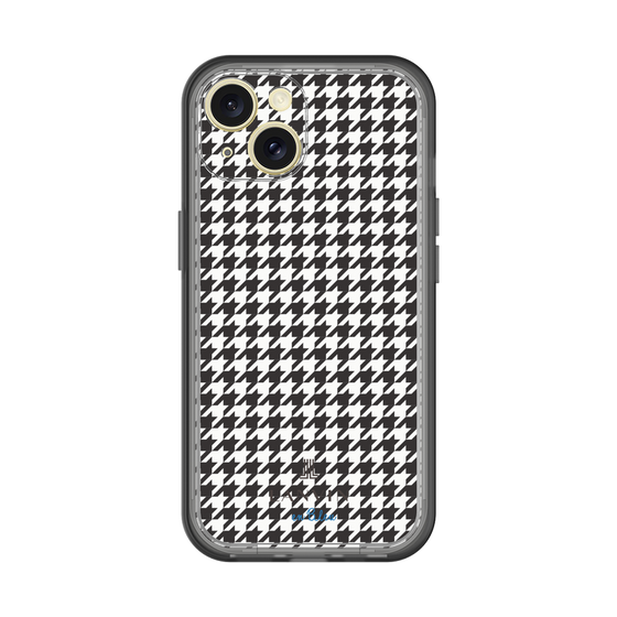 スリムプロテクションプレミアムケース［ Houndstooth Pattern Black with LANVIN en Bleu logo- ランバン 千鳥格子柄 ブラック ］