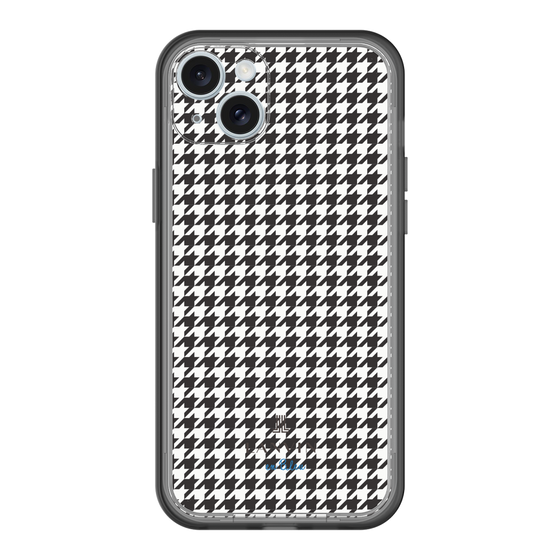 スリムプロテクションプレミアムケース［ Houndstooth Pattern Black with LANVIN en Bleu logo- ランバン 千鳥格子柄 ブラック ］