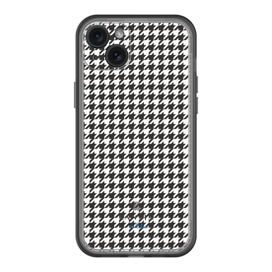 スリムプロテクションプレミアムケース［ Houndstooth Pattern Black with LANVIN en Bleu logo- ランバン 千鳥格子柄 ブラック ］