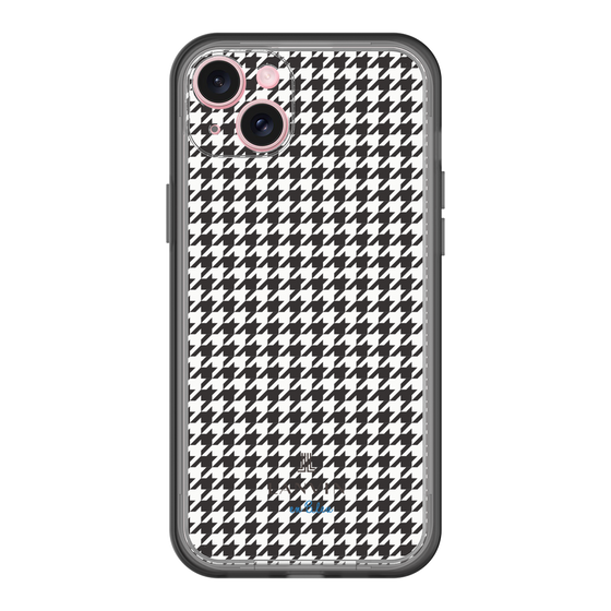 スリムプロテクションプレミアムケース［ Houndstooth Pattern Black with LANVIN en Bleu logo- ランバン 千鳥格子柄 ブラック ］