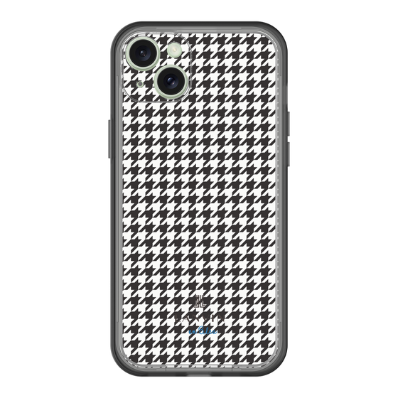 スリムプロテクションプレミアムケース［ Houndstooth Pattern Black with LANVIN en Bleu logo- ランバン 千鳥格子柄 ブラック ］