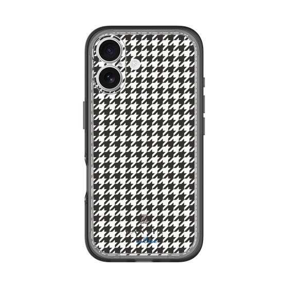 スリムプロテクションプレミアムケース［ Houndstooth Pattern Black with LANVIN en Bleu logo- ランバン 千鳥格子柄 ブラック ］
