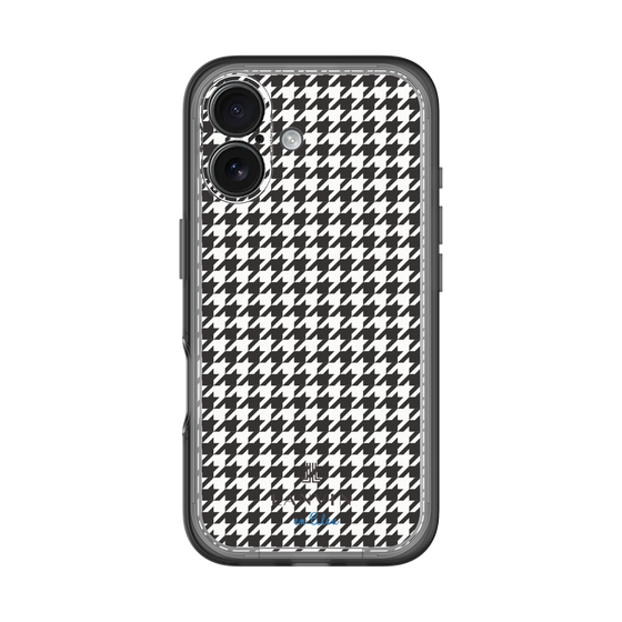 スリムプロテクションプレミアムケース［ Houndstooth Pattern Black with LANVIN en Bleu logo- ランバン 千鳥格子柄 ブラック ］