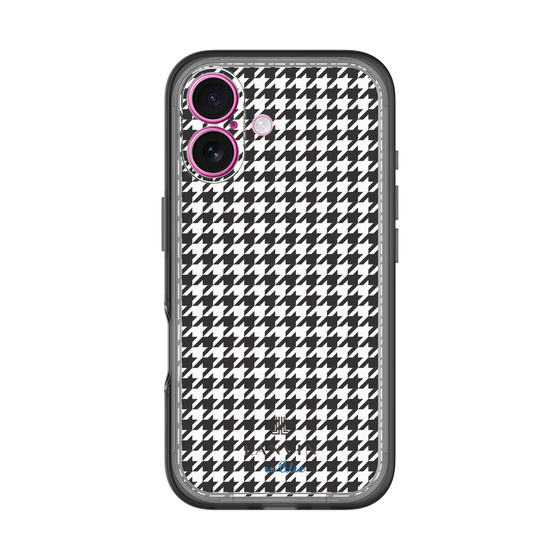 スリムプロテクションプレミアムケース［ Houndstooth Pattern Black with LANVIN en Bleu logo- ランバン 千鳥格子柄 ブラック ］