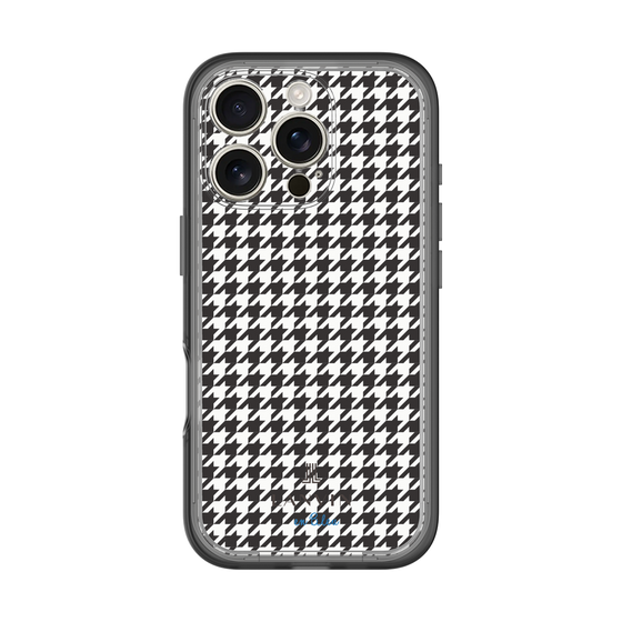 スリムプロテクションプレミアムケース［ Houndstooth Pattern Black with LANVIN en Bleu logo- ランバン 千鳥格子柄 ブラック ］
