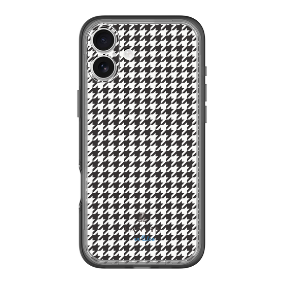 スリムプロテクションプレミアムケース［ Houndstooth Pattern Black with LANVIN en Bleu logo- ランバン 千鳥格子柄 ブラック ］