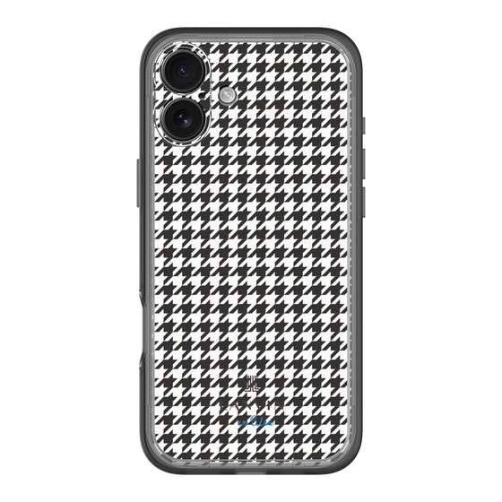 スリムプロテクションプレミアムケース［ Houndstooth Pattern Black with LANVIN en Bleu logo- ランバン 千鳥格子柄 ブラック ］