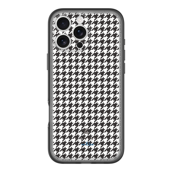 スリムプロテクションプレミアムケース［ Houndstooth Pattern Black with LANVIN en Bleu logo- ランバン 千鳥格子柄 ブラック ］