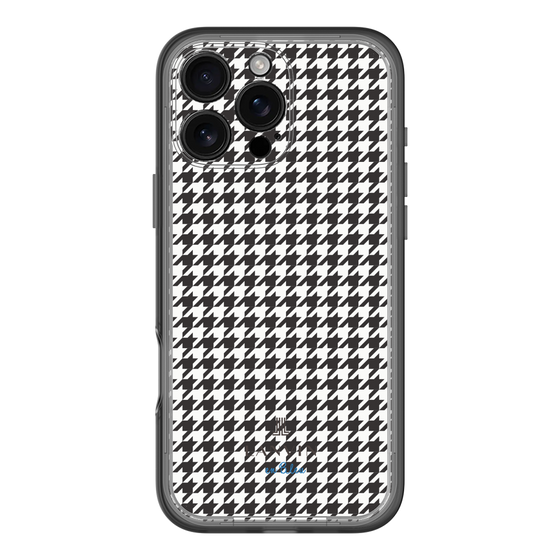 スリムプロテクションプレミアムケース［ Houndstooth Pattern Black with LANVIN en Bleu logo- ランバン 千鳥格子柄 ブラック ］
