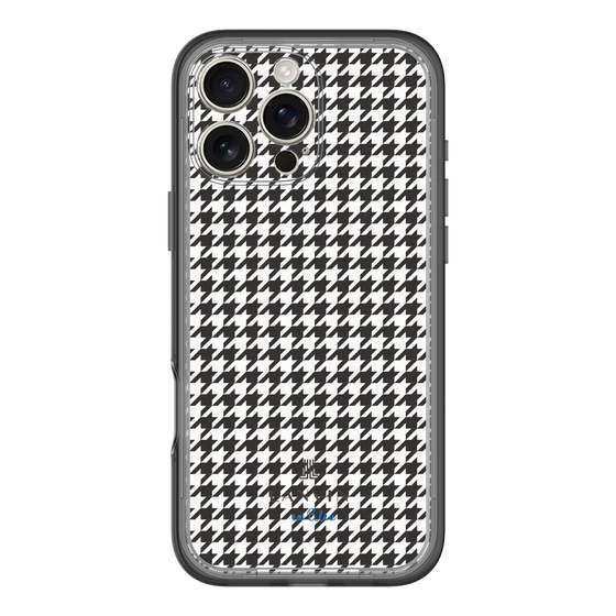 スリムプロテクションプレミアムケース［ Houndstooth Pattern Black with LANVIN en Bleu logo- ランバン 千鳥格子柄 ブラック ］