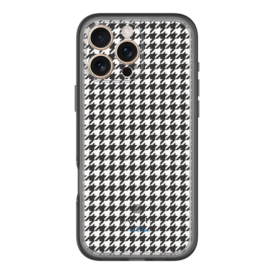 スリムプロテクションプレミアムケース［ Houndstooth Pattern Black with LANVIN en Bleu logo- ランバン 千鳥格子柄 ブラック ］