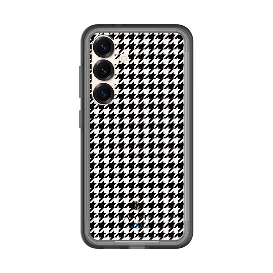 スリムプロテクションプレミアムケース［ Houndstooth Pattern Black with LANVIN en Bleu logo- ランバン 千鳥格子柄 ブラック ］