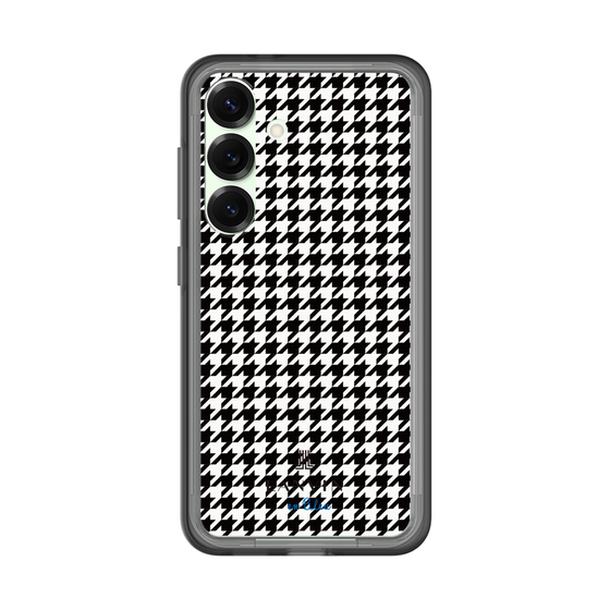 スリムプロテクションプレミアムケース［ Houndstooth Pattern Black with LANVIN en Bleu logo- ランバン 千鳥格子柄 ブラック ］