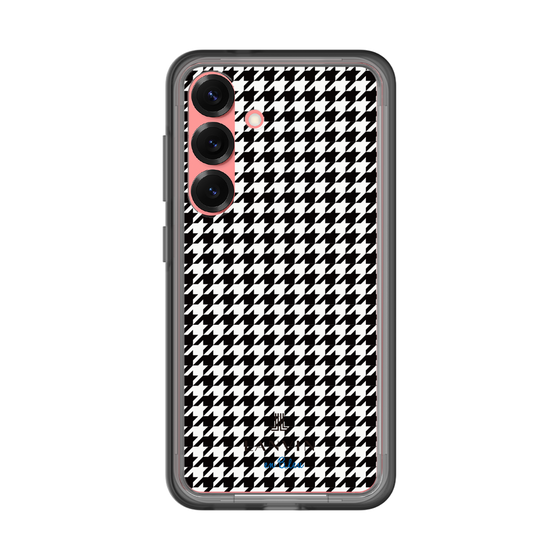 スリムプロテクションプレミアムケース［ Houndstooth Pattern Black with LANVIN en Bleu logo- ランバン 千鳥格子柄 ブラック ］