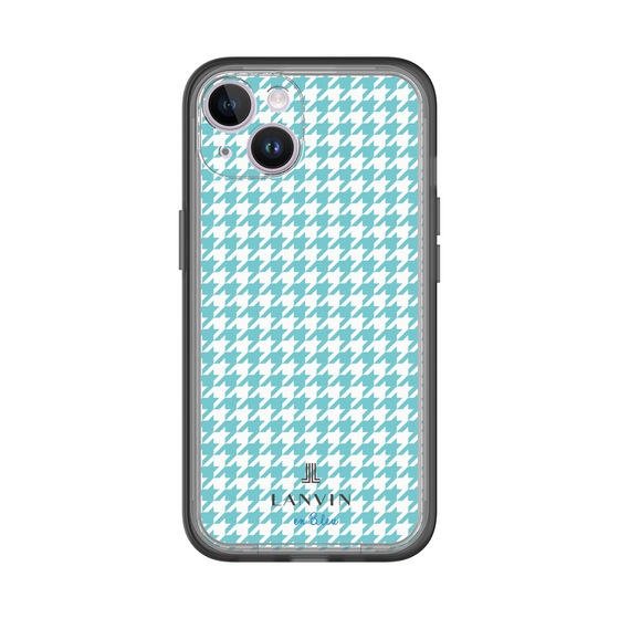 スリムプロテクションプレミアムケース［ Houndstooth Pattern Blue with LANVIN en Bleu logo- ランバン 千鳥格子柄 ブルー ］